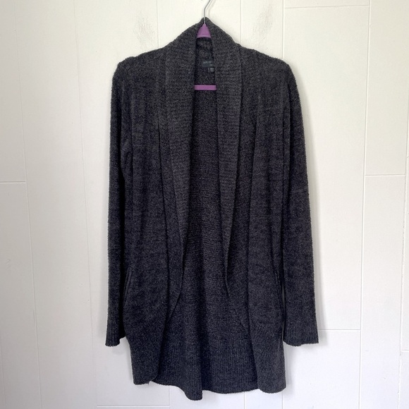 Barefoot Dreams Grey CozyChic Lite Circle Cardi Cardigan 452 Carbon ~ Size XS/S - Picture 1 of 13